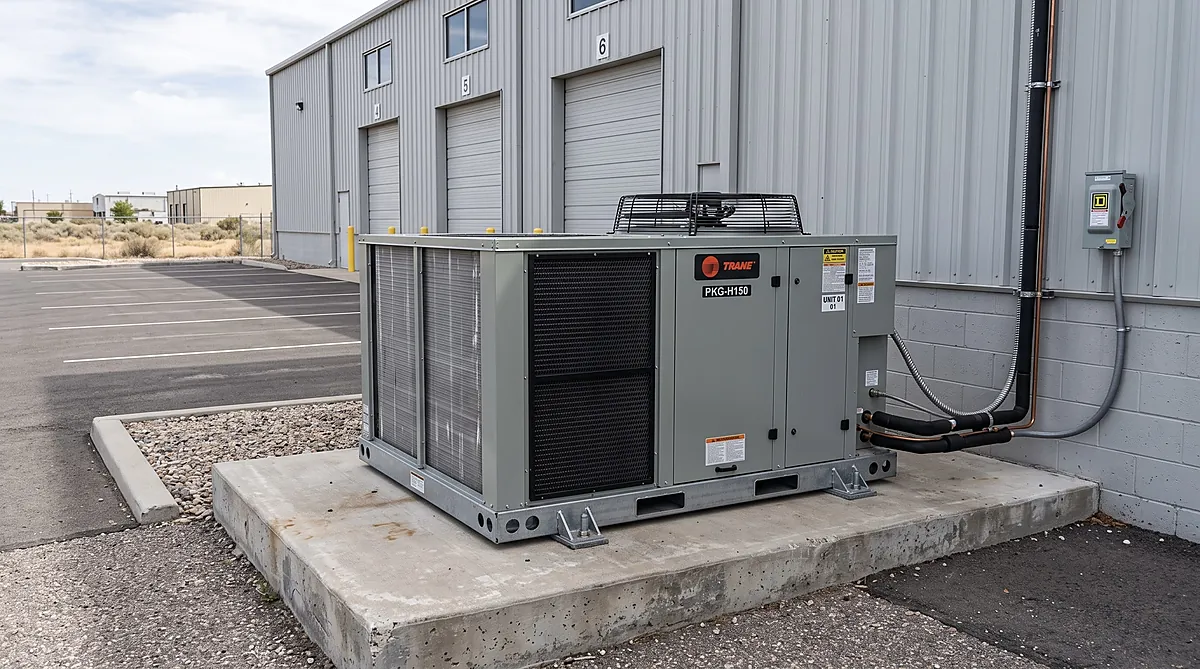 Commercial packaged ground pad AC units and industrial air handlers